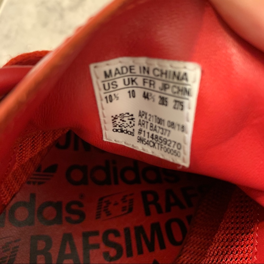 Raf Simons x Stan Smith Red Sneakers Adidas Size 10.5 - Picture 11 of 11